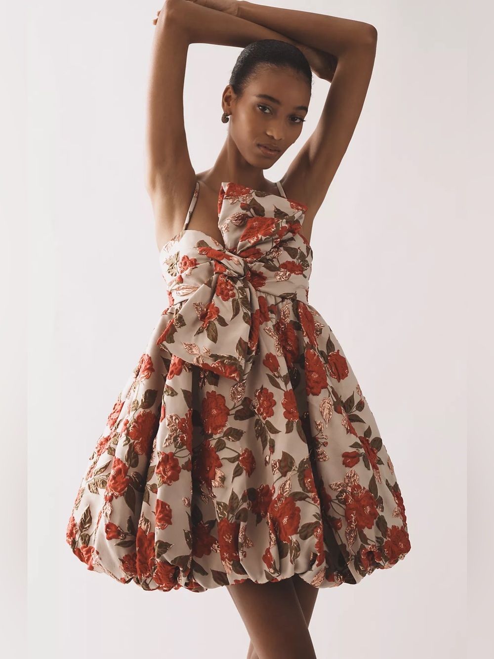 Mac Duggal Sleeveless Bow Brocade Bubble Mini Dress Size 2 and 4